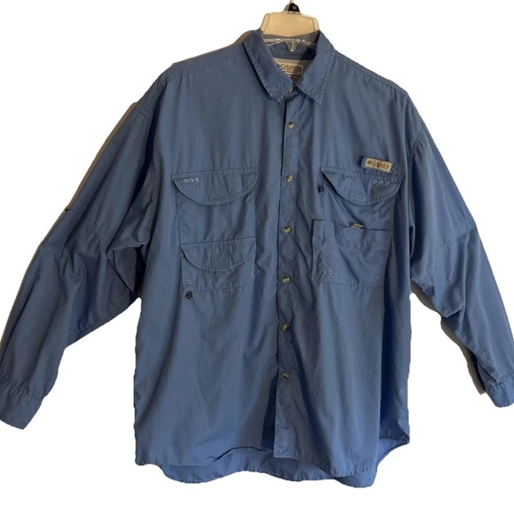 Columbia Other - Columbia PFG Men's Blue Long Sleeve Vented Cotton Button Up Fishing Shirt